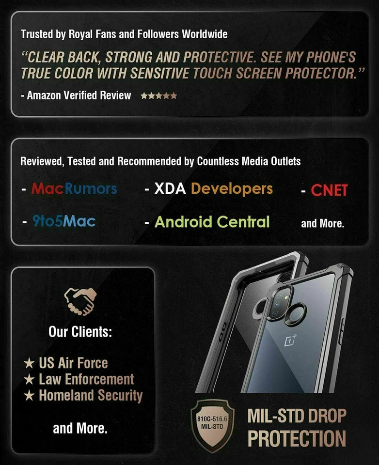 Funda poética de doble capa a prueba de golpes para teléfono OnePlus Nord N100 N10 5G N300 Foto 3 de 4