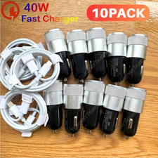 40W PD Car Charger Dual USB C Adapter Cable For Apple iPhone 14 13 12 11 Pro Lot
