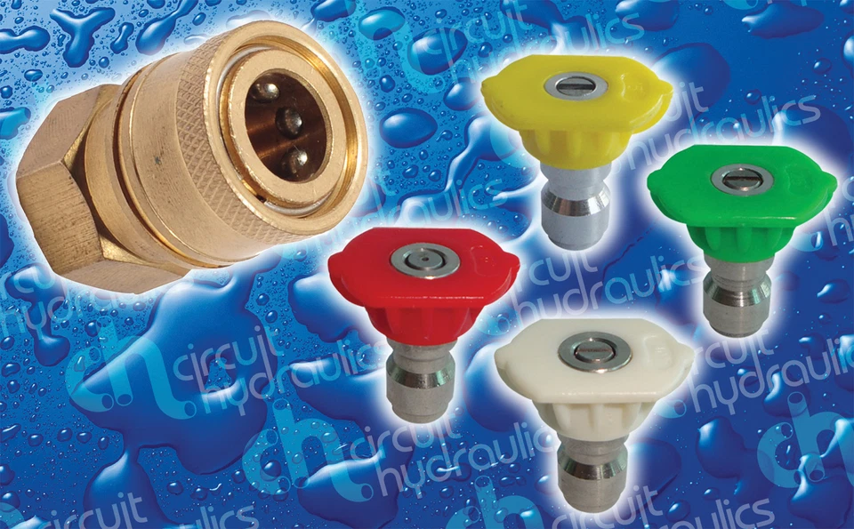 CH 0 - 15 - 25 - 40 degree spray COLOURED QUICK RELEASE JET WASH NOZZLE TIPS
