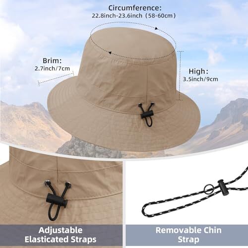 Waterproof Bucket Hat for Women UPF 50+ Sun Hat UV Protection One Size ...