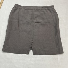 Eileen Fisher Skirt Womens L Gray Linen Knee Length Lagenlook Minimalist Mature