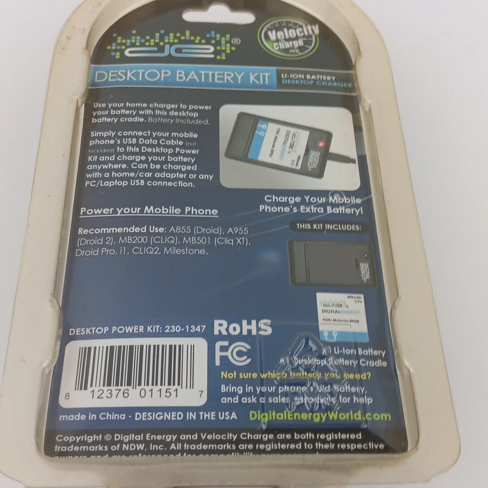 Cargador y batería Motorola BP6X Droid 2 Milestone Digital Energy vintage Foto 3 de 4