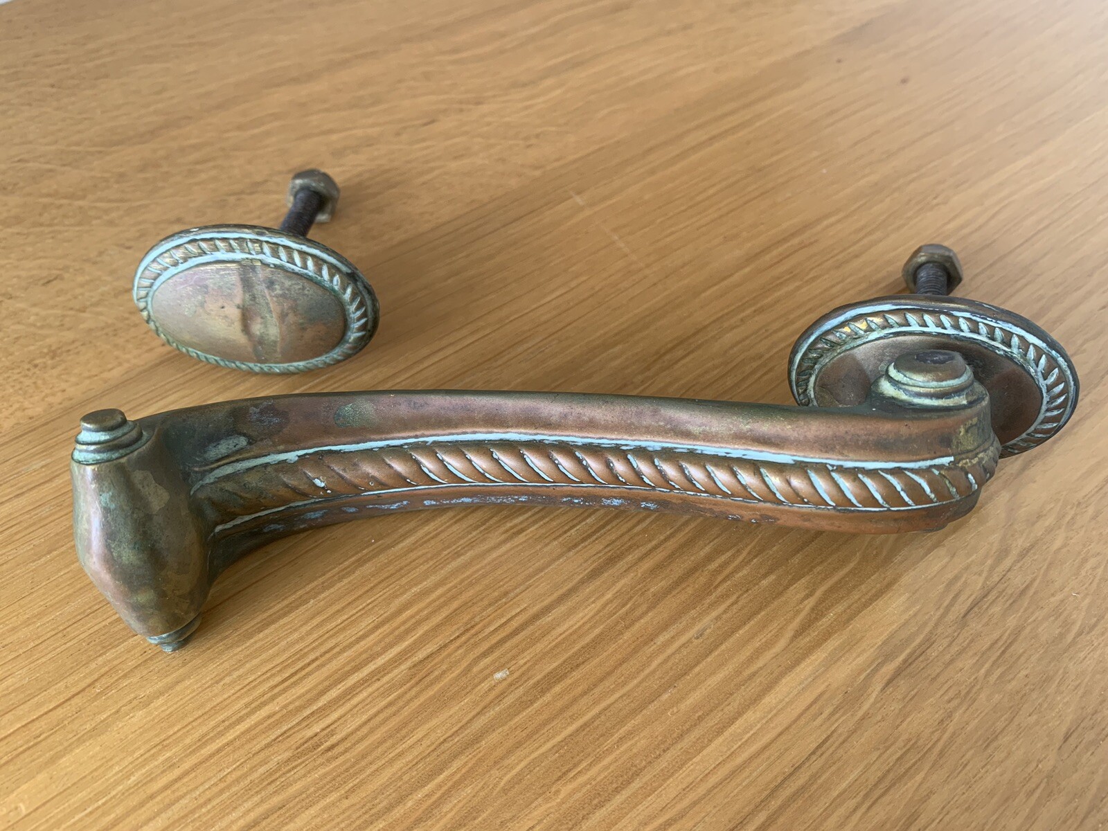 Antique Brass Style Scroll Design Door Knocker & Strike Plate eBay