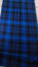 FABRIC 60"X2YDS BLUE/BLACK POLY FLEECE WARM COZY WINTER/GARMENT/BLANKET/