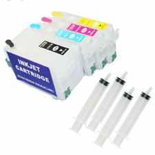 For Epson WorkForce 7210 7710 7720 Sublimation Refillable Ink Cartridges 4-Color