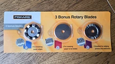 Fiskars Rotary Blades 3 Bonus Blades Wave Scoring Deckle New 