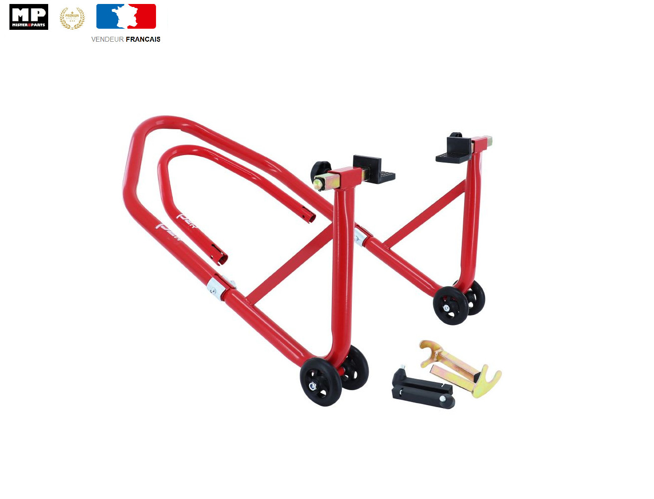 Stand lève moto roue avant arrière 250kg avec supports universels réglables Mp Tools