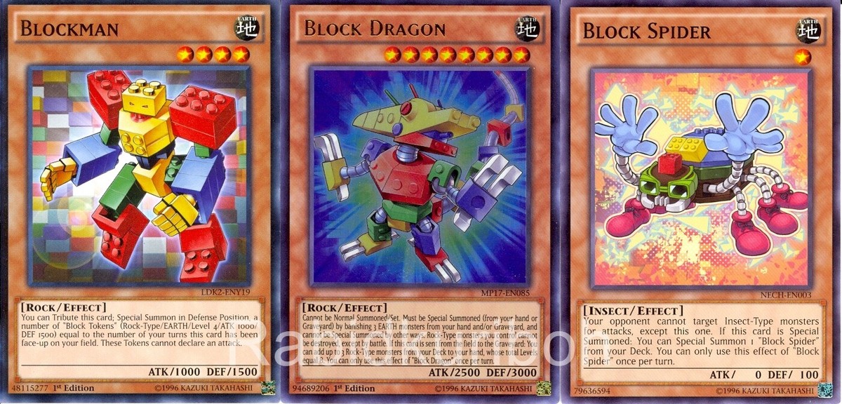 Yugioh Block Dragon + Block Spider + Blockman - Set