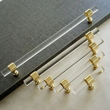Clear Acrylic Kitchen Cabinet Pulls Lucite Dresser T Bar Knobs Cupboard Handle