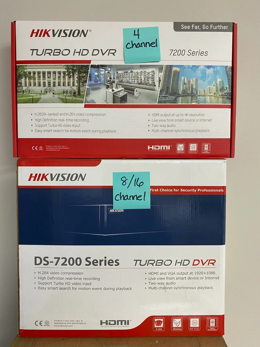 New HIKVISION Turbo HD 7200 4 8 16 Channel DVR W HARD DRIVE DS