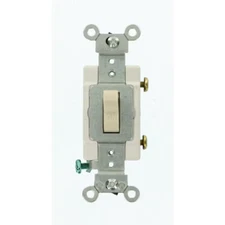 20 Amp Commercial Grade Single-Pole Toggle Switch, Light Almond