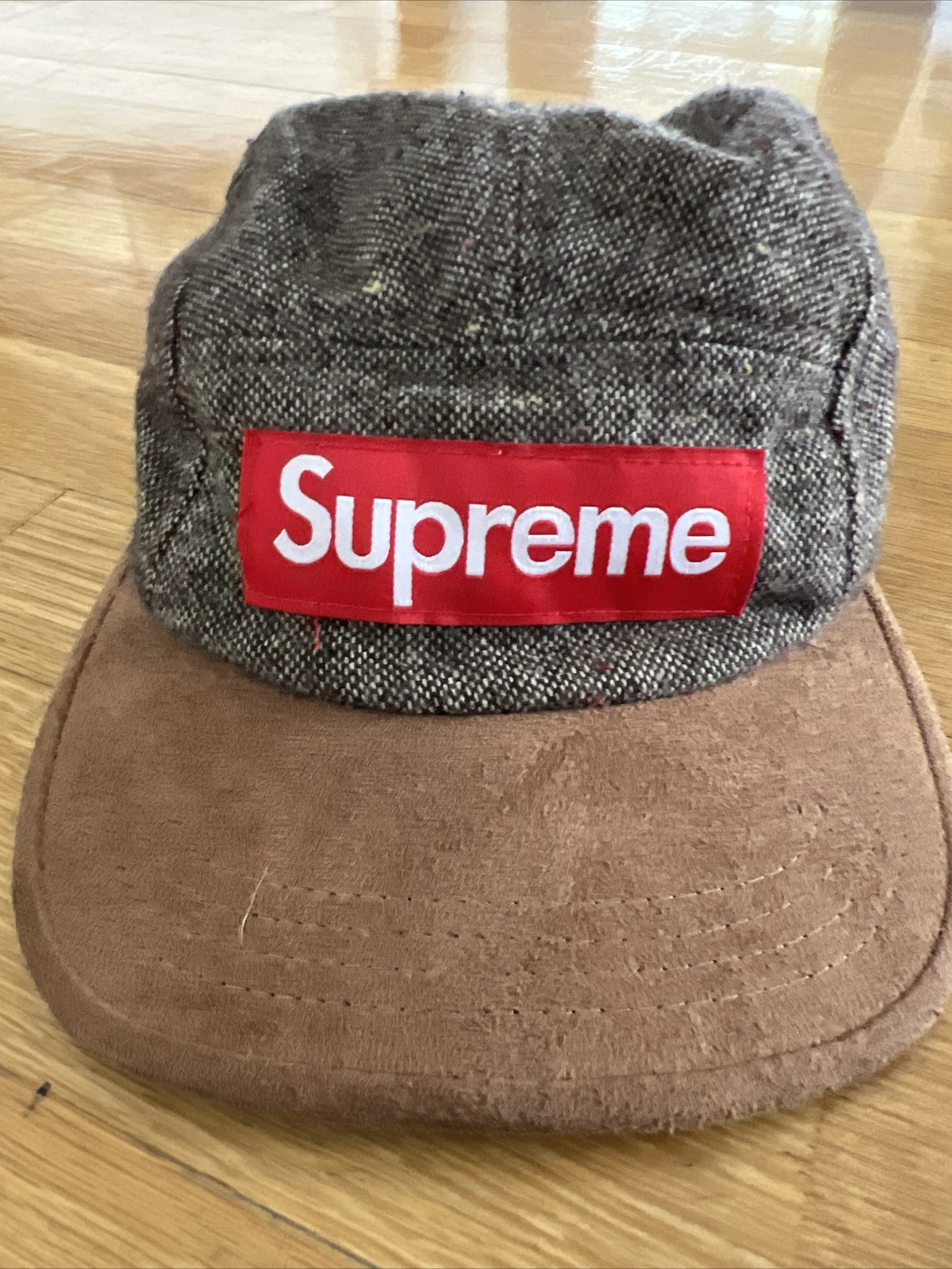 chapeau suprême tweed et daim