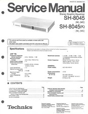 Equalizzatore di frequenza stereo ORIGINALE TECHNICS SH-8045 MANUALE DI SERVIZIO RIPARAZIONE