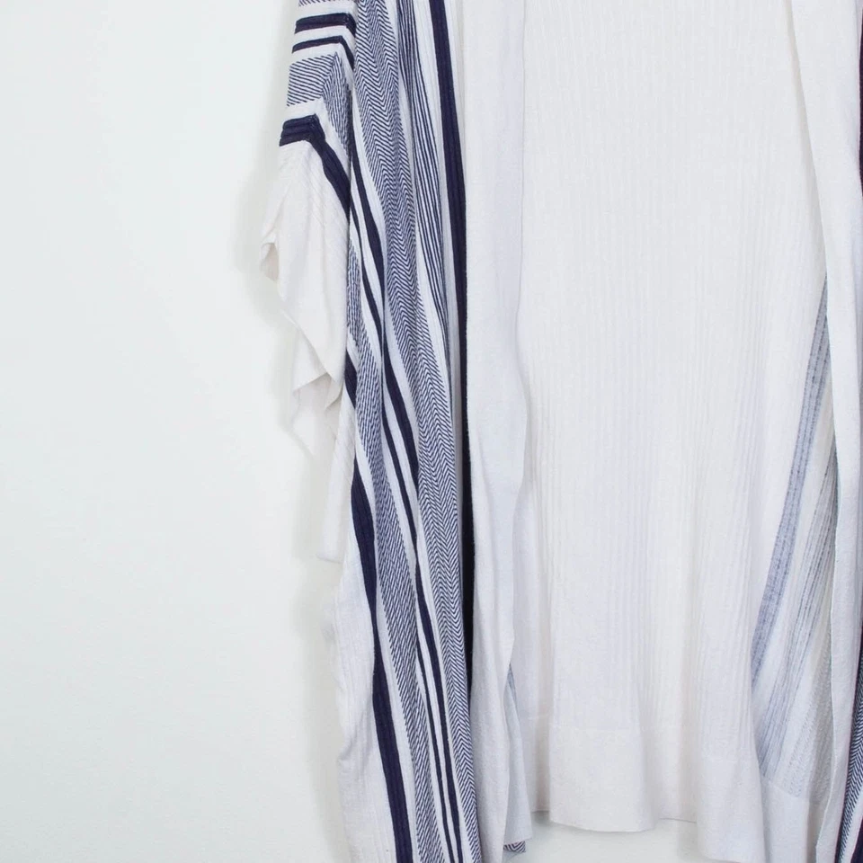 Foxcroft Womens Striped Open Front Cardigan Size 3X Short Sleeve Beachy Boho - Image 3 of 4
