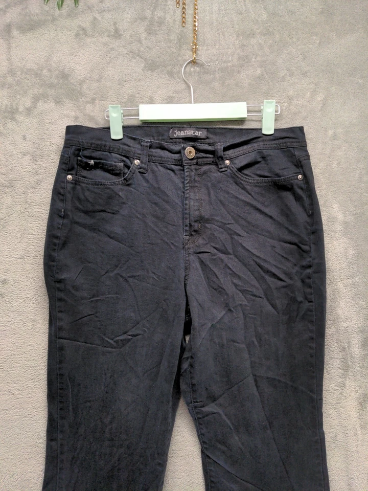 Jeanstar джинсы женщин W34 L31 середины подъема вырез ноги твердого черный темно стирка  - Изображение 2 из 4