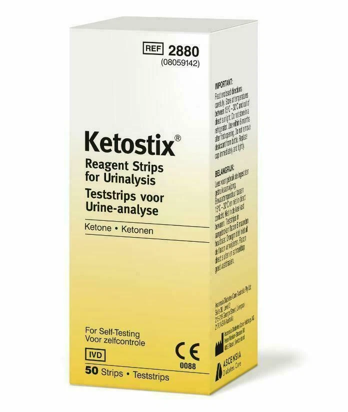 Ketostix Strips Reagent for urinalysis Ketone 50 Tests
