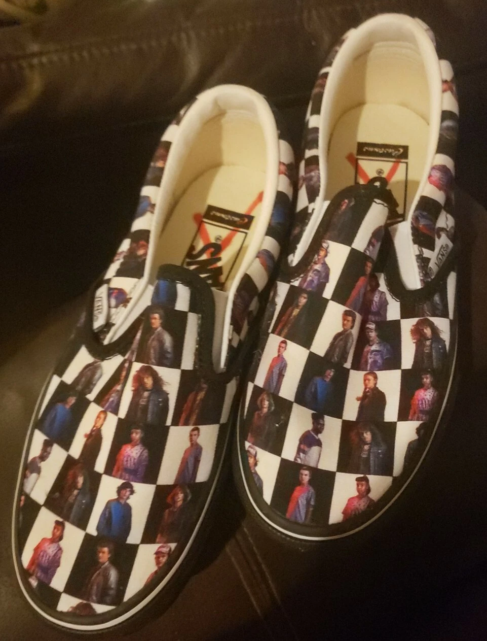 VANS Customs X STRANGER THINGS Personaggio Scacchiera Mocassino Sneakers con 5 M3 5