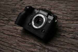 Handmade Black Leather Half Case Bag for Fujifilm Fuji X-H1 XH1 Camera