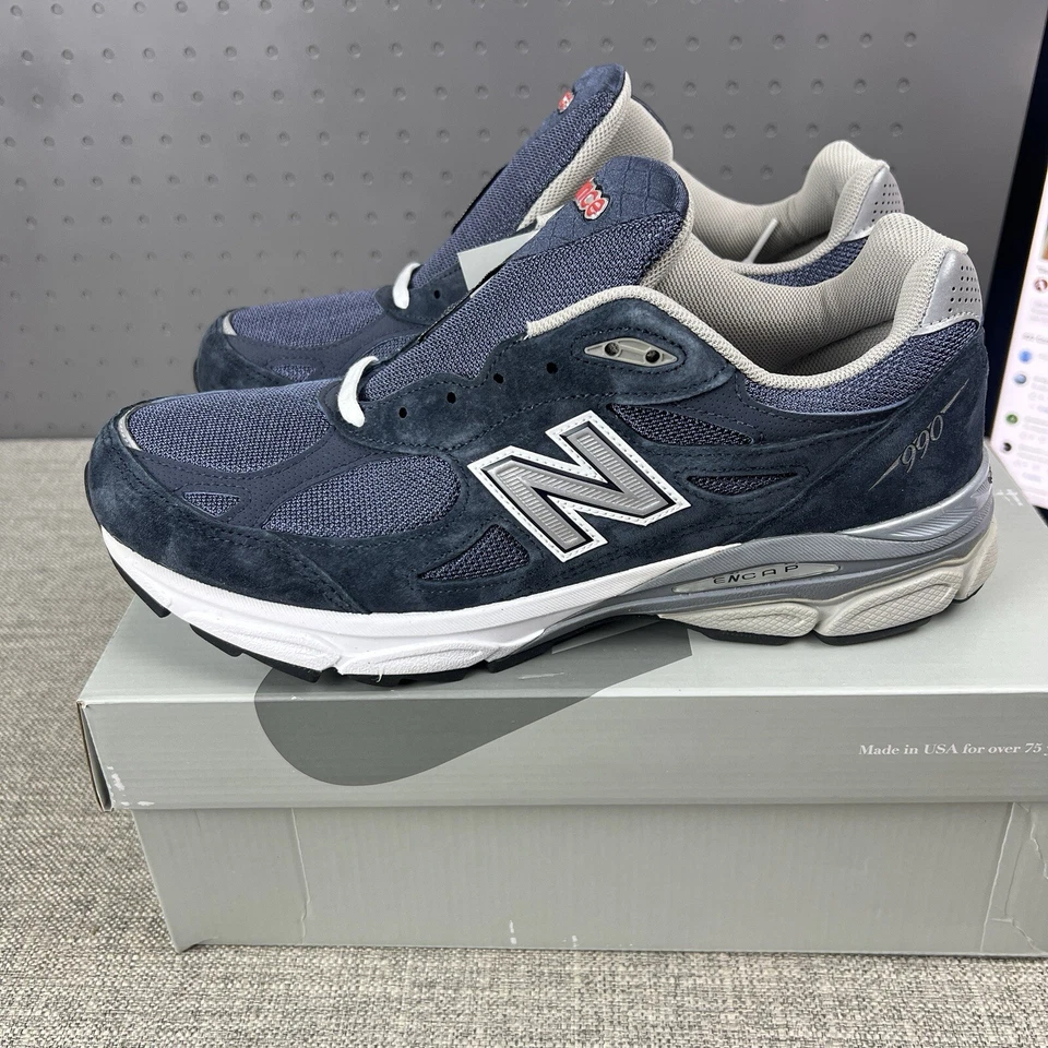 Brand New New Balance 990v3 Made in USA Navy Suede M990NB3 Men's Size 11.5 - Image 2 of 4