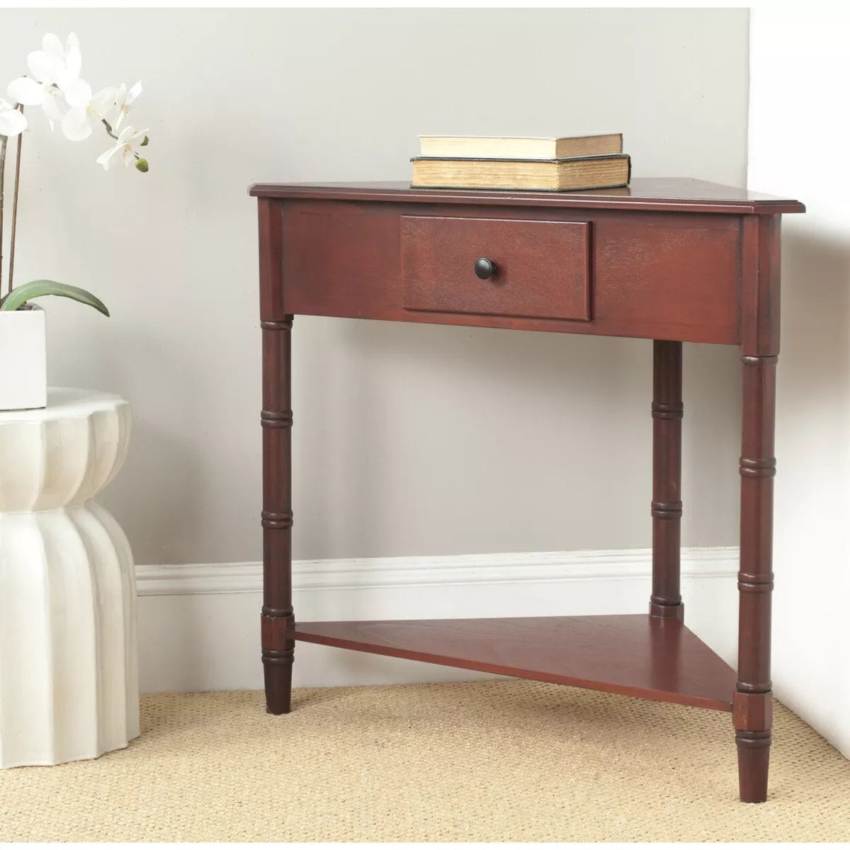 Small corner table with drawers deals