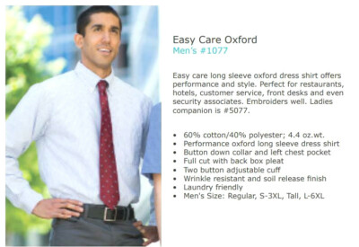 Mens Shirt l/s blue oxford Edwards small medium large xl 2x 3x 4x New 1077
