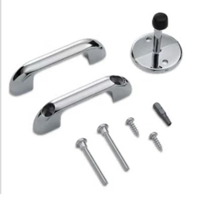 ASI GLOBAL 40-8513514 Door Hardware Kit Chrome Door Pull, NEW