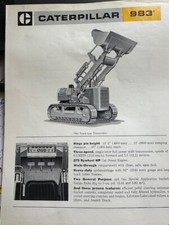 Caterpillar 983 track loader original spec sheet ( 1969)