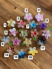 Ombre,  pastel colored - Plumeria flower Hair Claw ( per piece ) , Buy 5 Get 6
