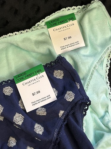 Charter Club Women’s 100 % Cotton Assorted 2 Pair Panty Set Large - Picture 2 of 3