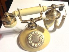 TeleConcept Regal French Cream Brass Corded Push Button Telephone Tested