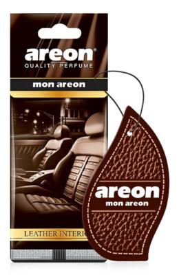 AREON Mon Hanging Car and Home Air Freshener, Leather Interior (Pack of 12)