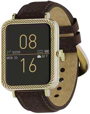 Wrangler Men's WRZ12L-145PB Square Smart Watch-Long Brown Pebbled Leather -NEW