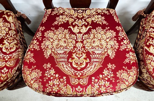 Kindel Dining Chairs Queen Anne Mahogany Reversible Washable Cushions - Picture 7 of 12