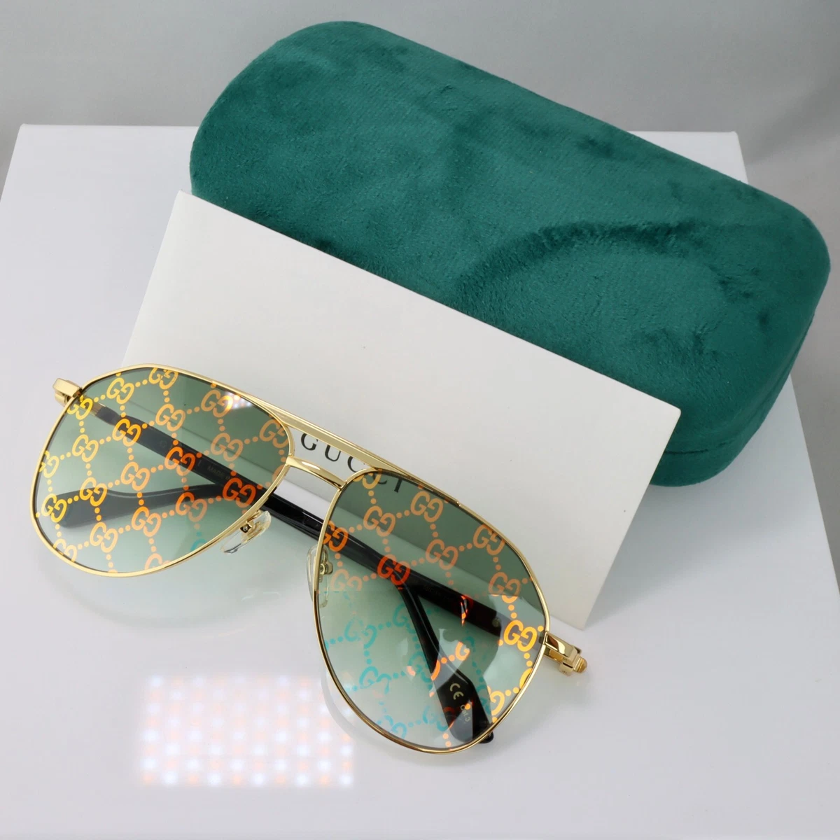 Gucci Aviator Gold Sunglasses for Women for sale | eBay