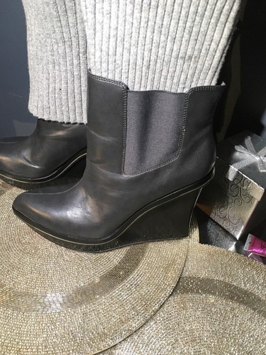 Park Sweater Platform Wedge Boots Size 