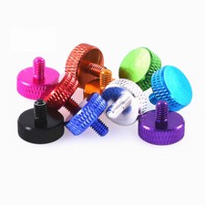 M4 x 6mm Computer DIY Set Screws Aluminium Knurled Thumb Screw Flat Thumb Screws