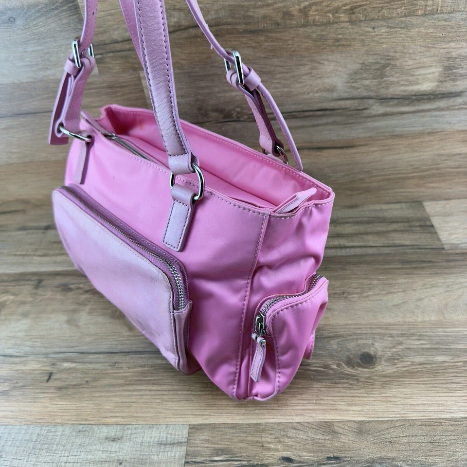 Bolso de hombro PRAGA de cuero rosa polvoriento con cristales Foto 3 de 4