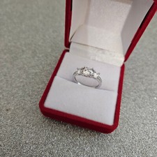 Swiss Star Zirconia Trilogy Ring In Sterling Silver