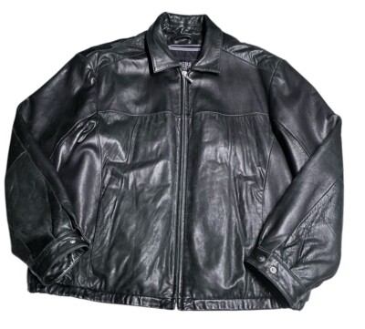 Wilsons Leather Pelle Studio Leather Jacket XL Black Thinsulate Zip Out Liner