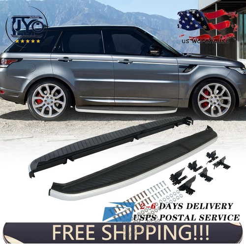 2 pcs fit for Land Rover Range Rover Sport L461 2023 2024 Running Board Side Step Nerfbar Aluminium Black (with Brackets