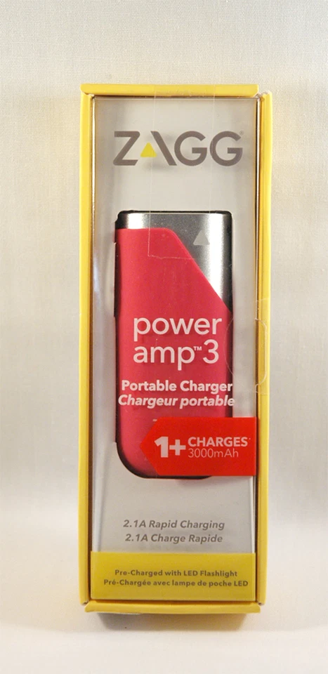 NEW IN BOX ZAGG 3000 mAh POWER AMP 3 Portable Travel Charger For Smart Phones - Image 2 of 3