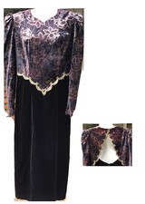 Scott McClintock Dress Black Velvet Formal Party Vtg 1980s Womens sz 10 read