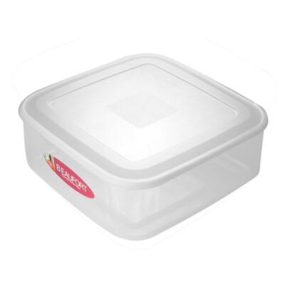 2 x 7L Litre Square Cake Box Container with Lid Airtight Plastic ...