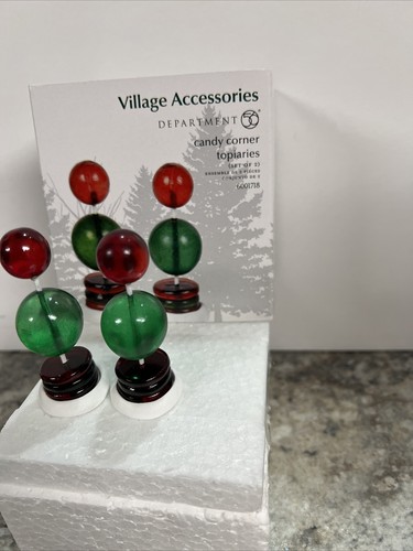 NEW Dept 56 Christmas Village “CANDY CORNER TOPIARIES” Accessory RETIRED Gumdrop - Picture 5 of 7