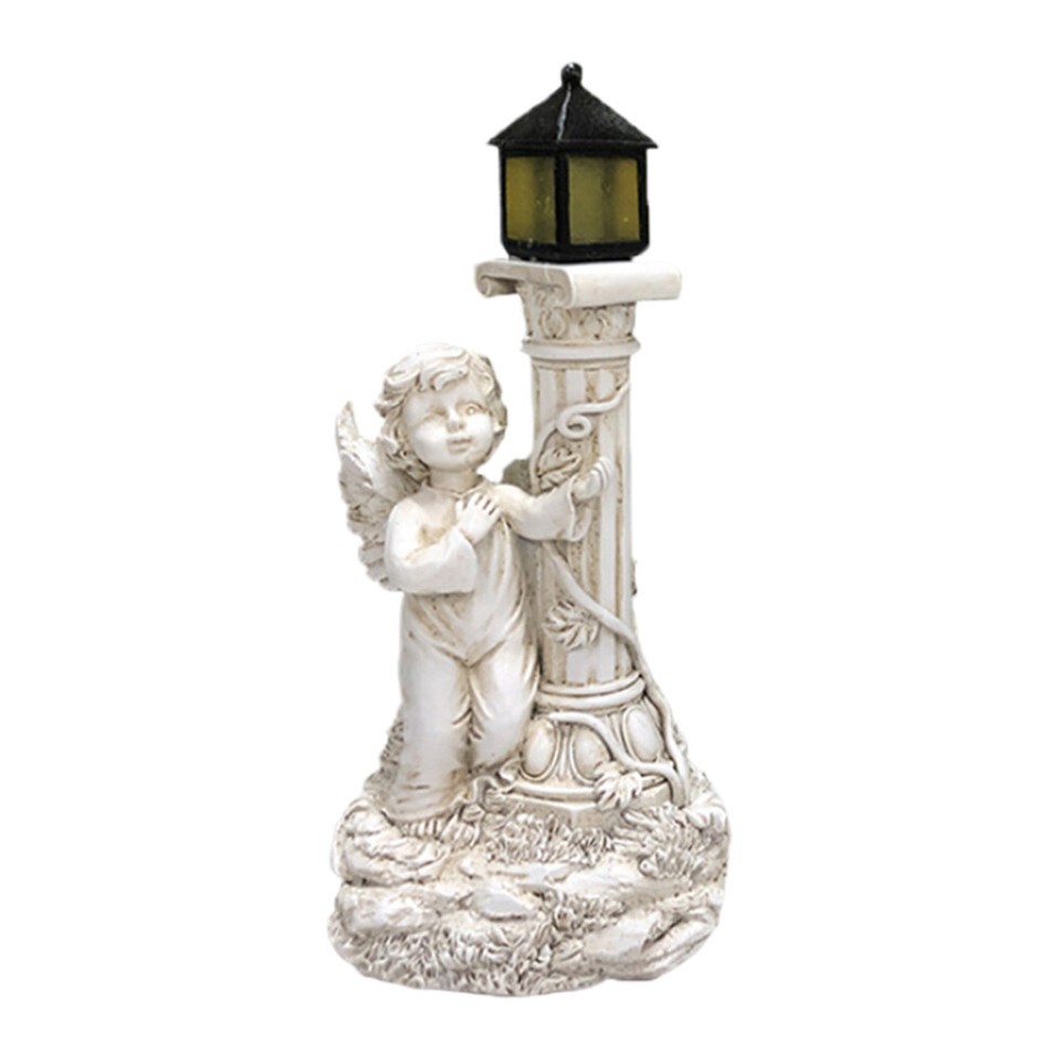 Solar Roman Column Angel Light Angel Statue Ornament European Style for