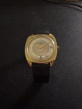 VINTAGE AUTOMATIC ULYSSE NARDIN 35MM GOLDPLATED CUSHION CASE (REDIAL)