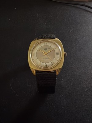 VINTAGE AUTOMATIC ULYSSE NARDIN 35MM GOLDPLATED CUSHION CASE (REDIAL)