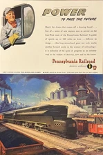 Pennsylvania Railroad Print Ad Trains Locomotives “Power to Pace the Future” Vtg