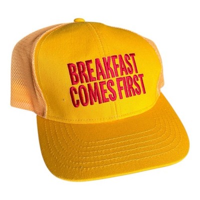 McDonald s  Breakfast Comes First  Trucker Hat Yellow Orange Snapback Promo Cap
