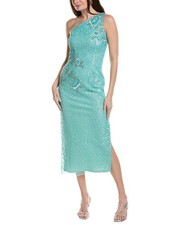 Adrianna Papell Sleeveless One Shoulder Midi Dress Women's